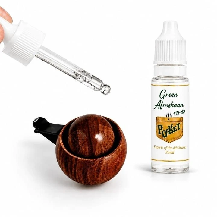 Green Afroshaan — Car Wooden Diffuser